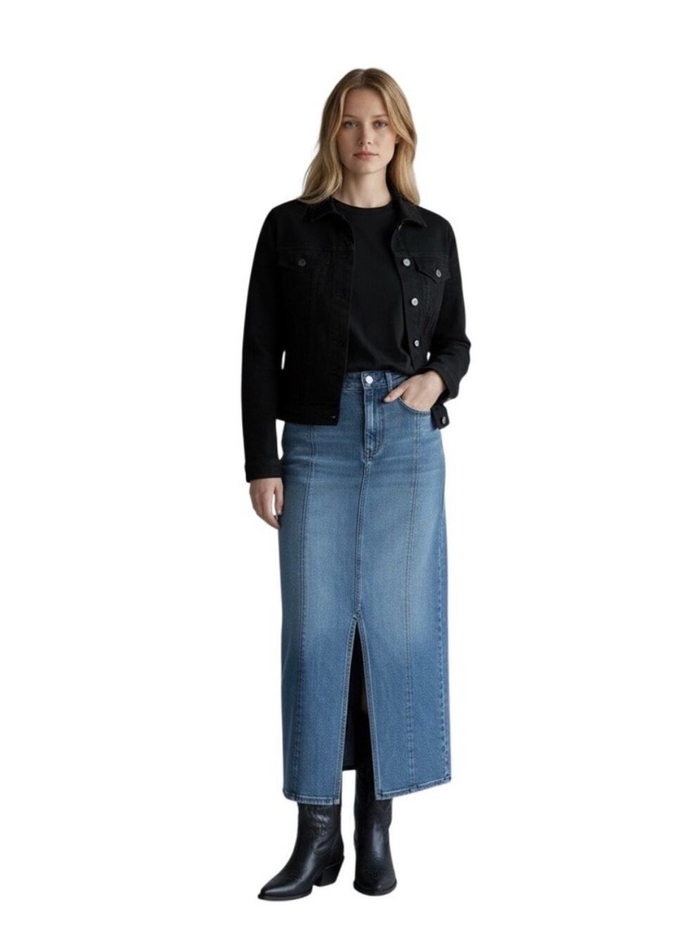 Daily Blue by AG Adriano Goldschmied Lynn Denim Maxi Jean Skirt 26